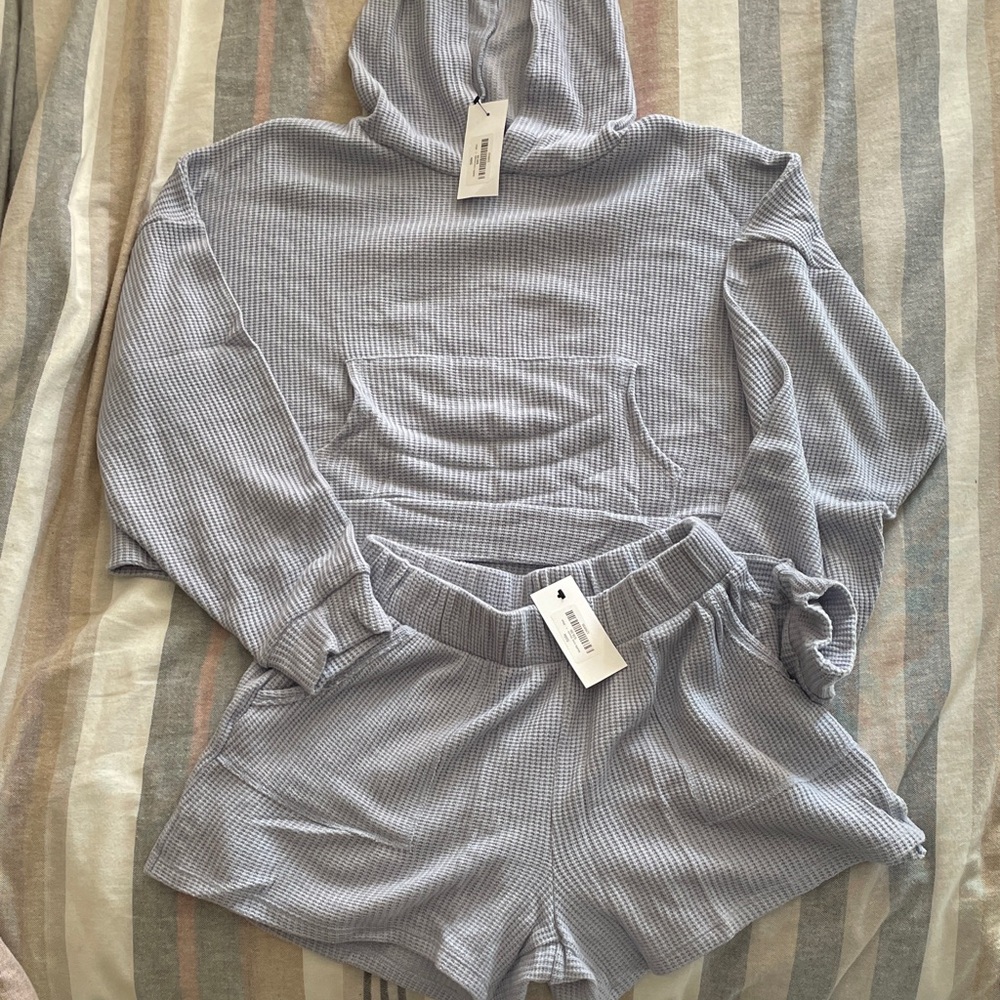 Emory Park Blue/gray Hoodie and Shorts Set